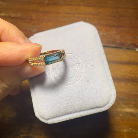 Topaz Rong with CZ paving - Picture 2 of 3